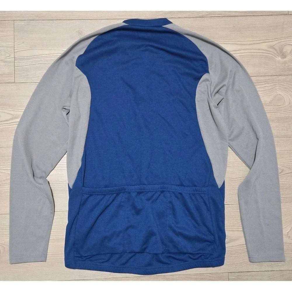 REI‎ Cycling Jacket Full Zip Blue Gray Mens Large Long Sleeve Shirt